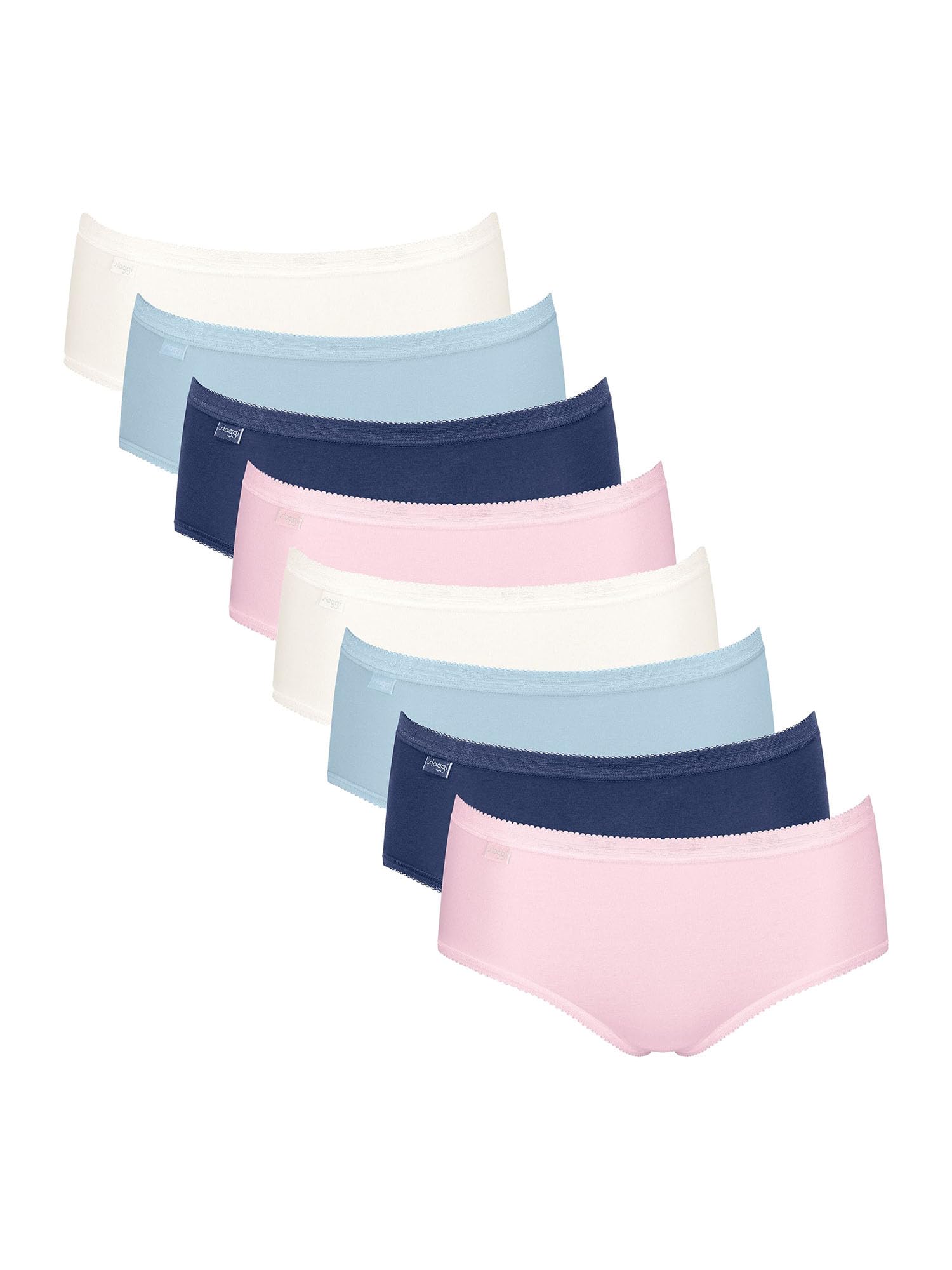 Sloggi Calzoncillos Midislip de algodón para mujer, ropa interior, uso diario, básicos, cintura cómoda, costuras, Basic+ Midi Multiple Colours 19, 50