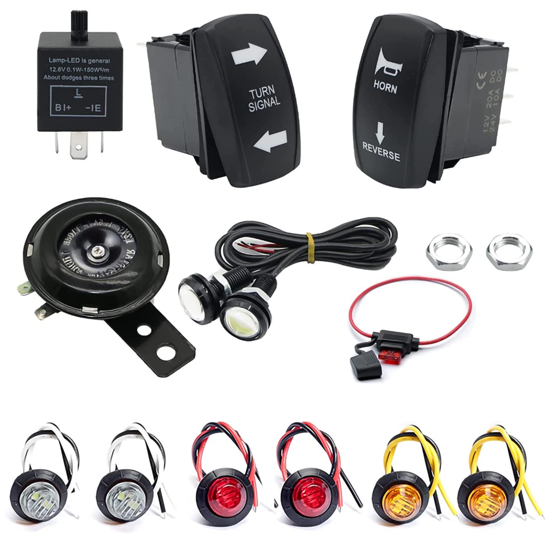 Universal UTV Turn Signal Legal LED Switch Kit F/ Polaris Ranger, General, RZR E - Foto 5