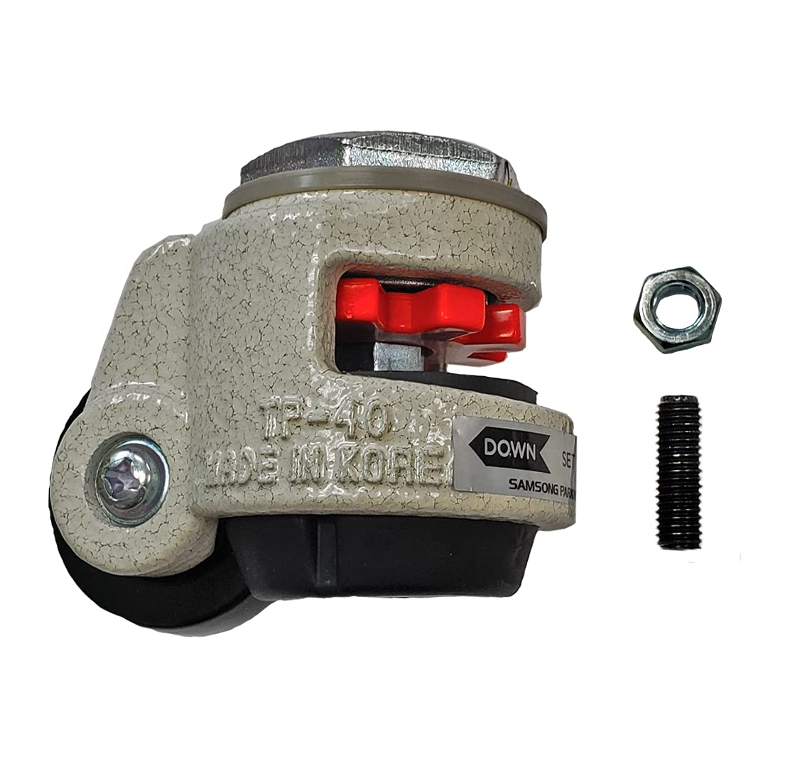 3.25" x 1.65" Retractable Self Leveling Heavy Duty Caster | Single Ivory Coating Leveling Caster | 220 Load Capacity for One Leveling Casters | 1.75" Nylon Wheel