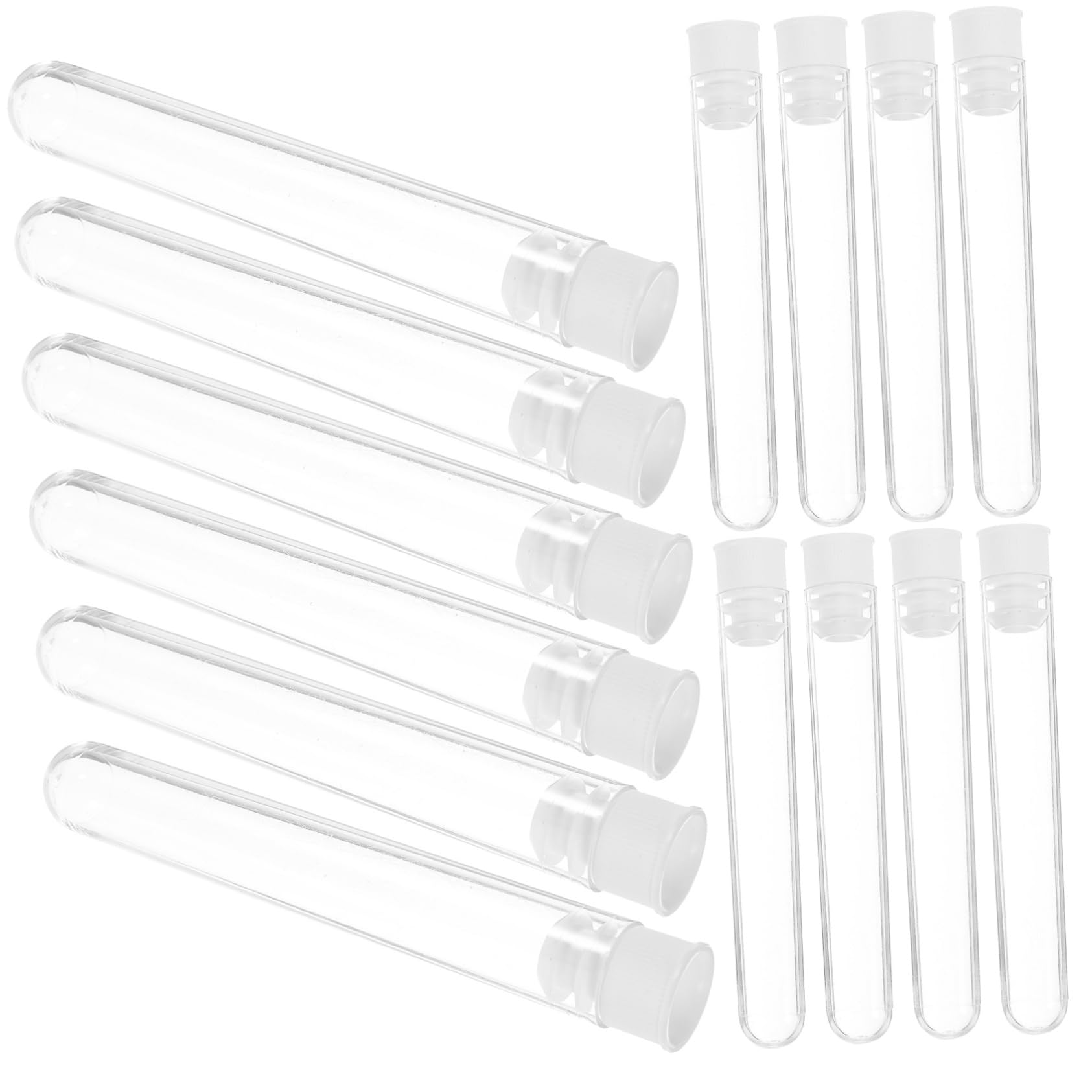 MAGICLULU 5 Set Provette Trasparenti Con Confezione Per Esperimenti Scientifici E Feste Compleanno Per Sicure E Pratiche Per Caramelle E Perline 50 Pezzi*5