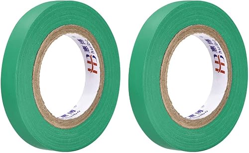 uxcell Insulating Tape 10mm/0.39inch Width 14.5M/47.5ft Long 0.15mm Thick PVC Electrical Tape Rated for Max. 400V 80C Use Green 2pcs