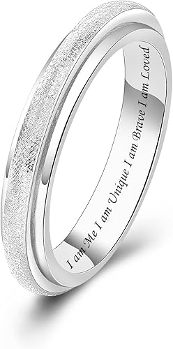Miniatura 9 de Teioa Anillos giratorios de plata de ley antiansiedad, anillos para aliviar el aburrimiento, TDAH, autismo, anillos para mujeres y hombres