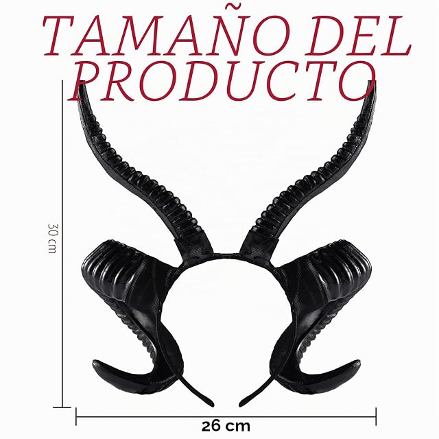 Foto 2 de 7 de Spooktacular Creations Diadema de cuernos de diablo negros de Halloween, cuernos para cosplay