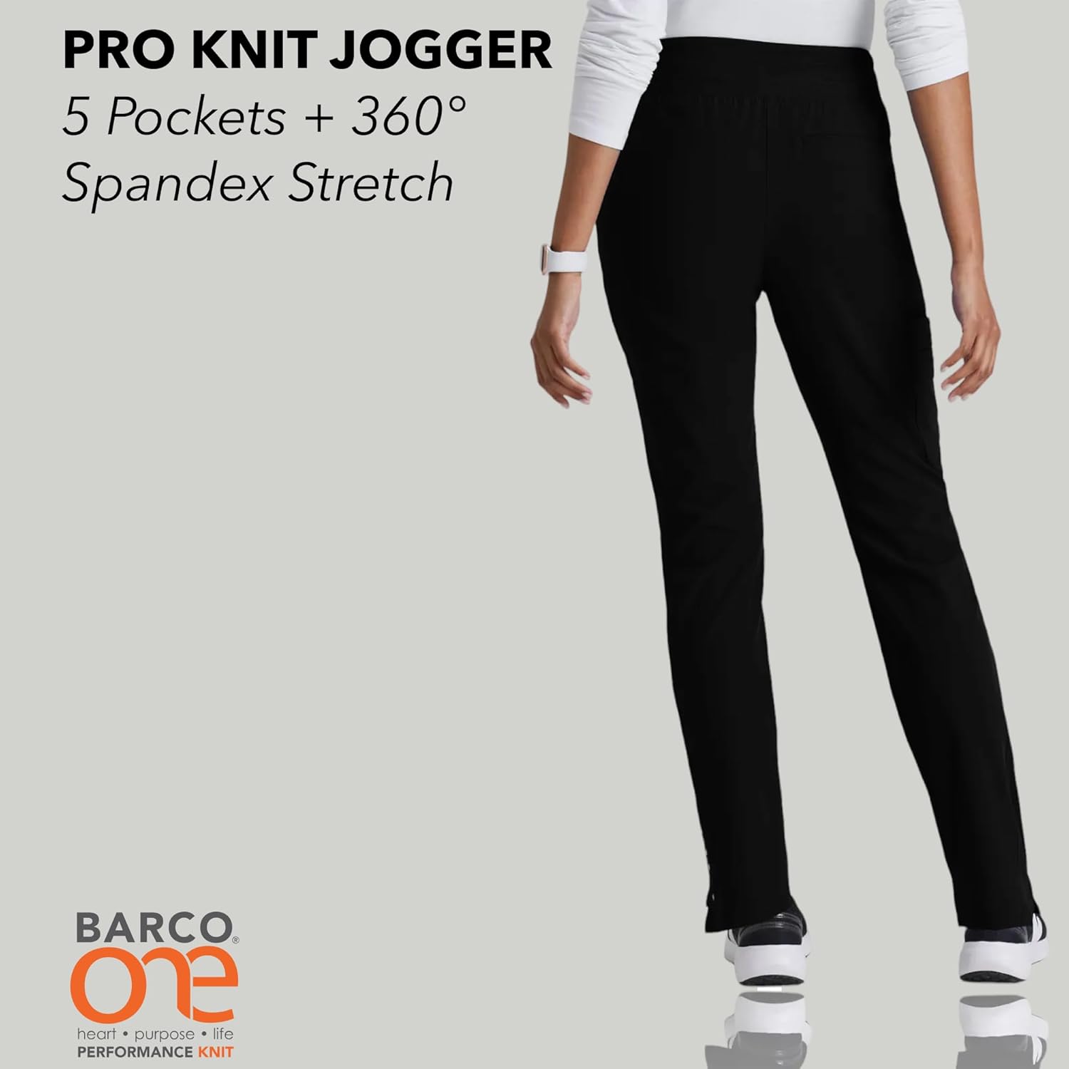 BARCO One Performance Knit Pro Classic Fit Scrub Jogger for Women – 5-Pocket High-Rise Pants with 360 Spandex Stretch