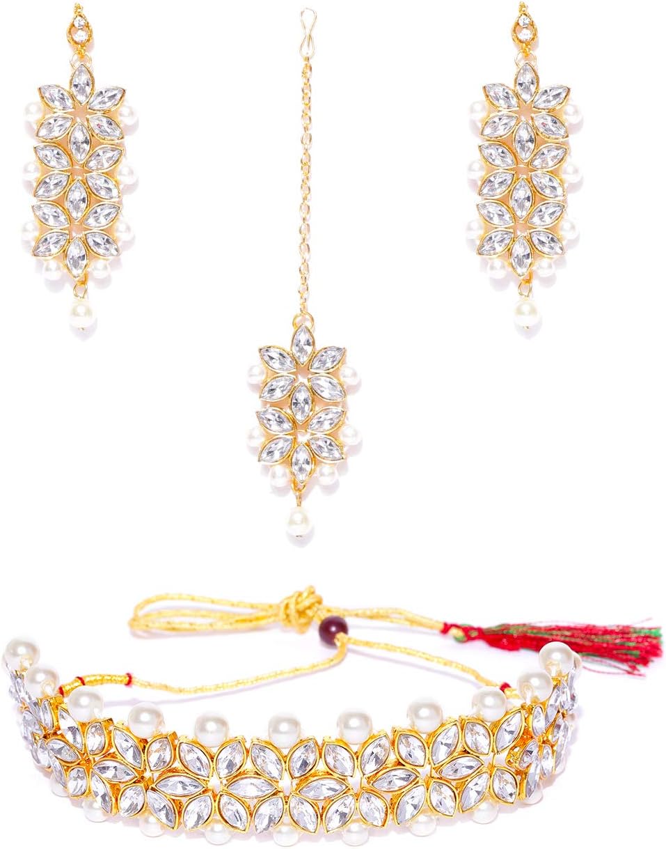 Jewels Galaxy Jewellery For Women Stylish Pendant Necklace For Women And Girls (CT-NCCK-44082), Copper, Pearl