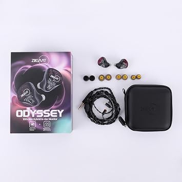 Linsoul ZiiGaat Odyssey 1DD+3BA Hybrid IEM in-Ear Monitor Earphone, 2Pin