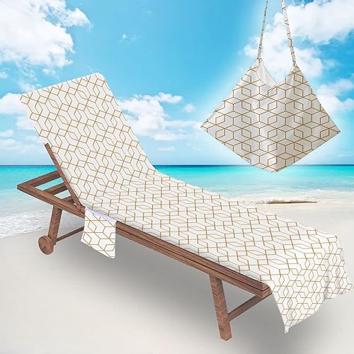 Miniatura 3 de Funda para silla de playa con bolsillos laterales, toalla de piscina, tumbona, de microfibra, teñido anudado, toalla de playa para vacaciones, tomar