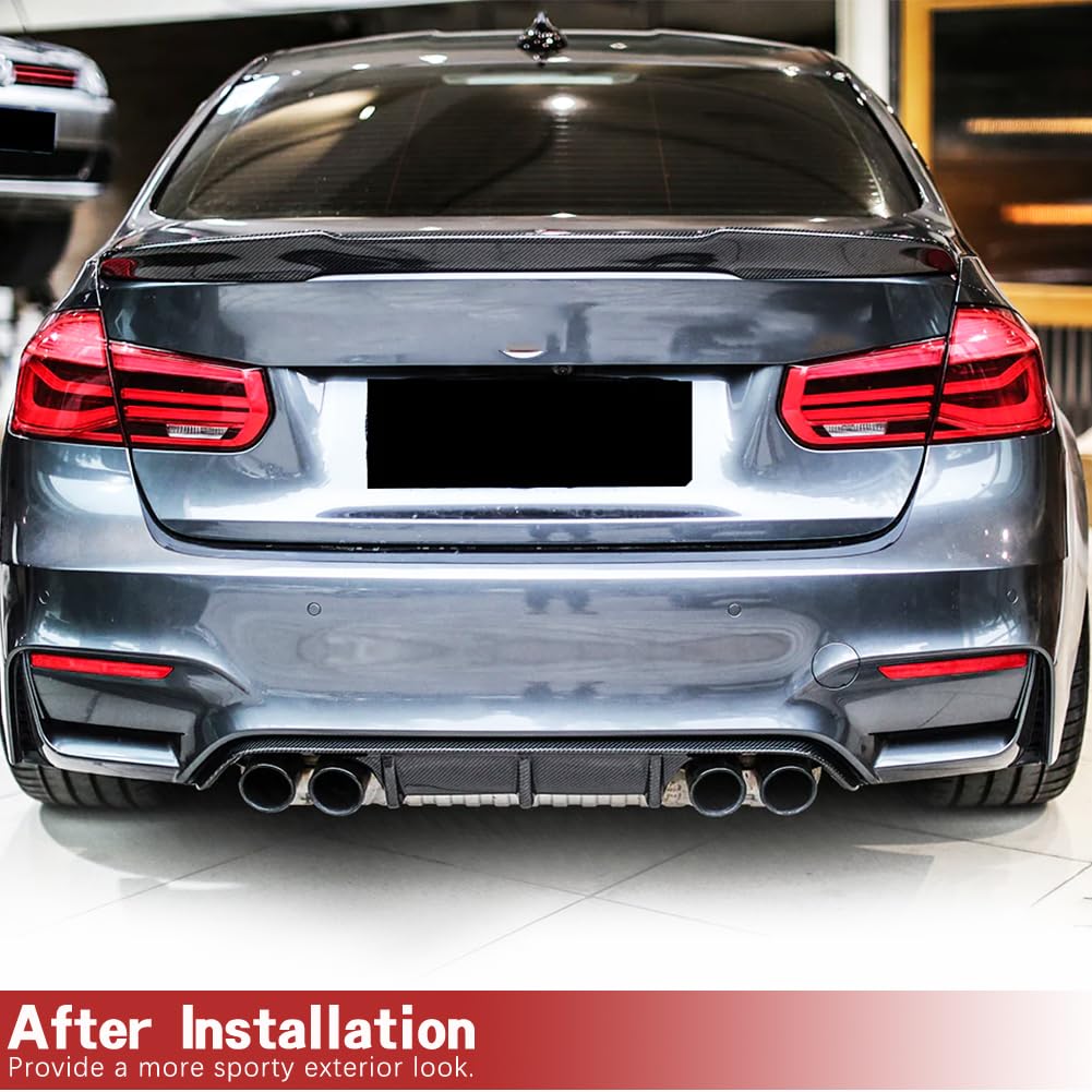 Carbon Fiber Rear Diffuser Compatible with 2014-2020 BMW F80 M3 F82/F83 M4 with M Sport Bumper Carbon Fiber Lower Bumper Lip