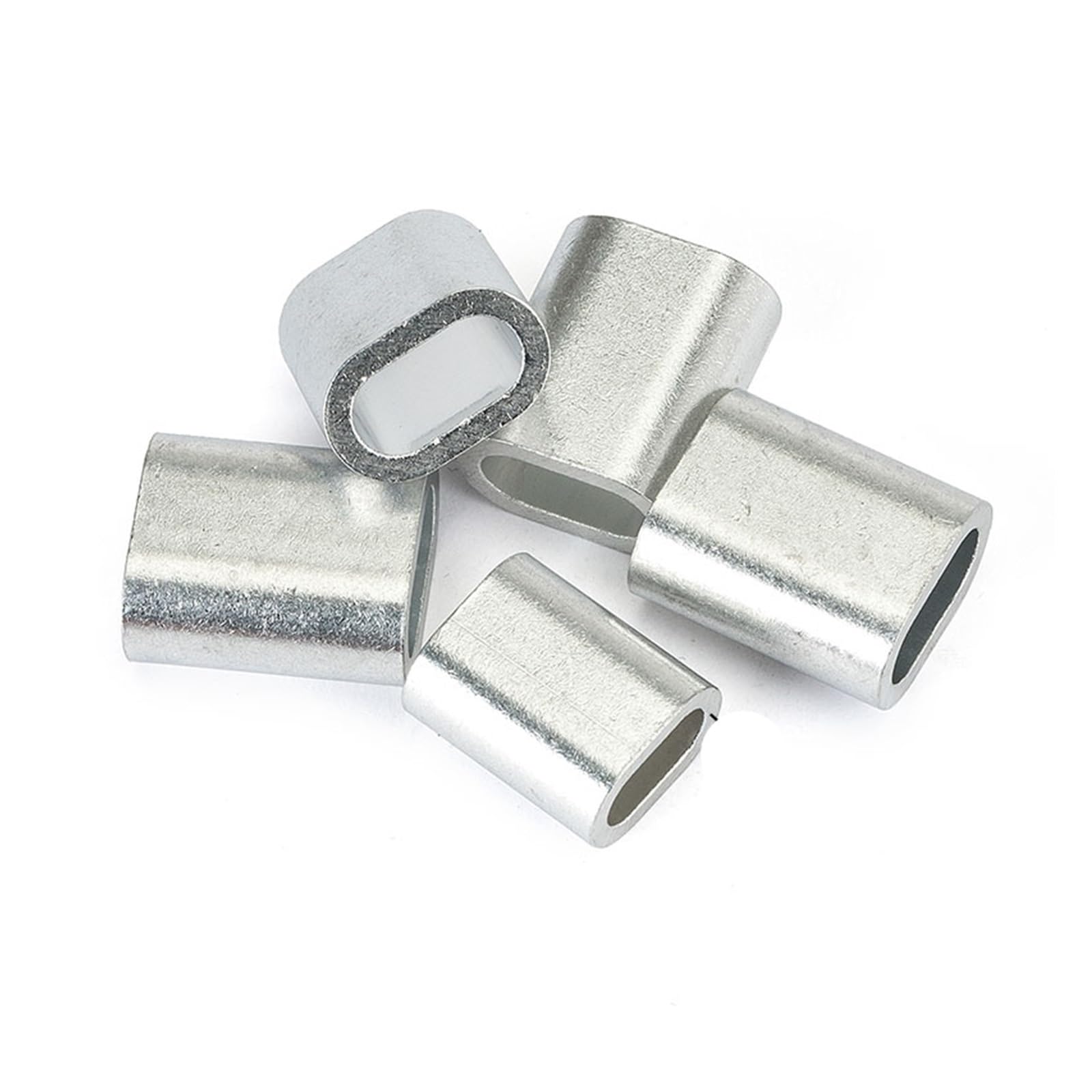 Clip con manicotto a crimpare in alluminio, Terminali a crimpare for cavi a foro singolo in alluminio, argento M0,5-M5(M5)