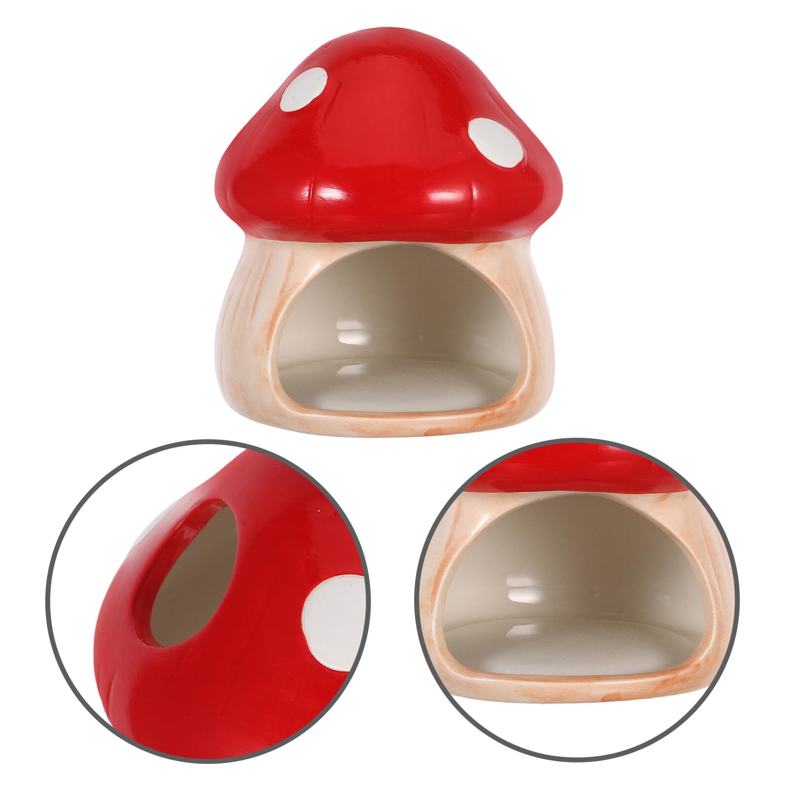 Cachette pour Betta et Crevettes Céramique Maison Champignon Aquarium Refuge de Repos et Reproduction Décor Adapté pour Poissons Rouges et Pleco Abri Naturel pour Aquarium