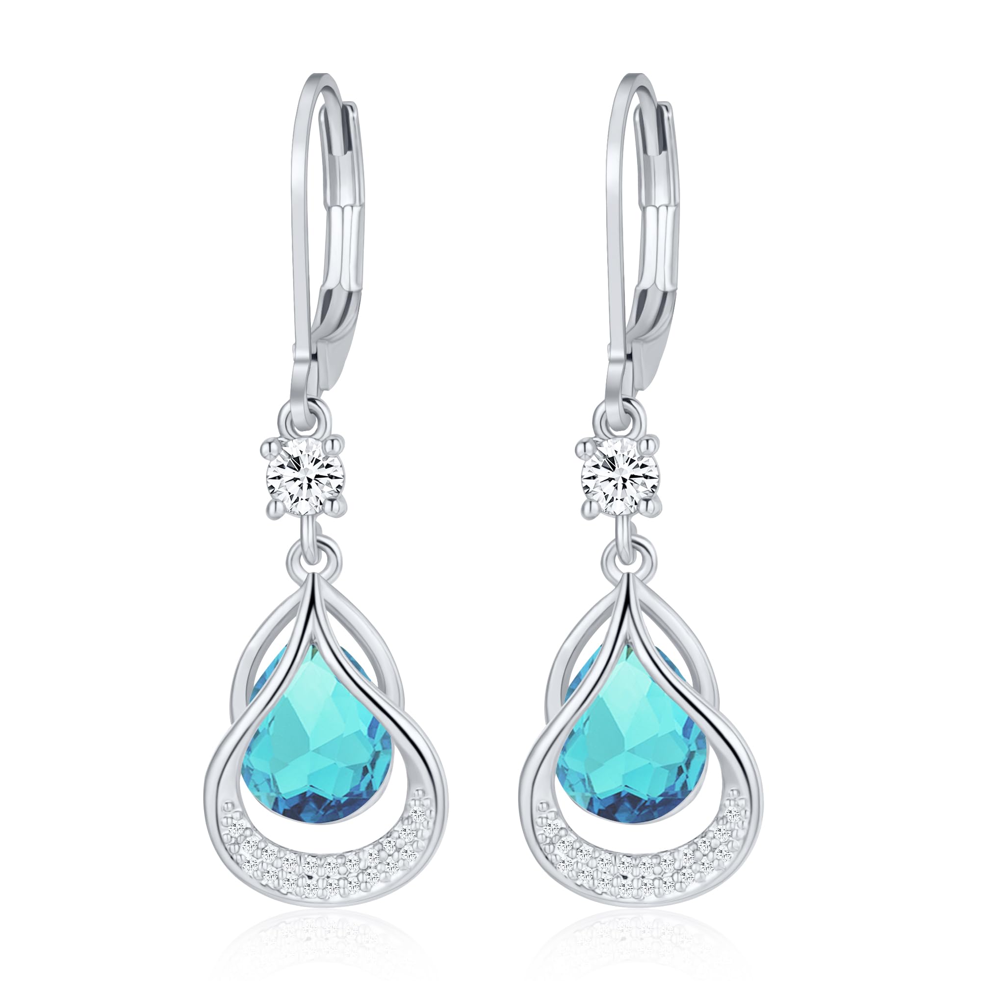 Muttertagsgeschenk Schmuck - Gold/Silber Ohrringe Geburtsstein Hängend Ohrringe 14K Gold Hängend Gold Ohrringe Feine Schmuckstücke Geburtstagsgeschenke für Frauen