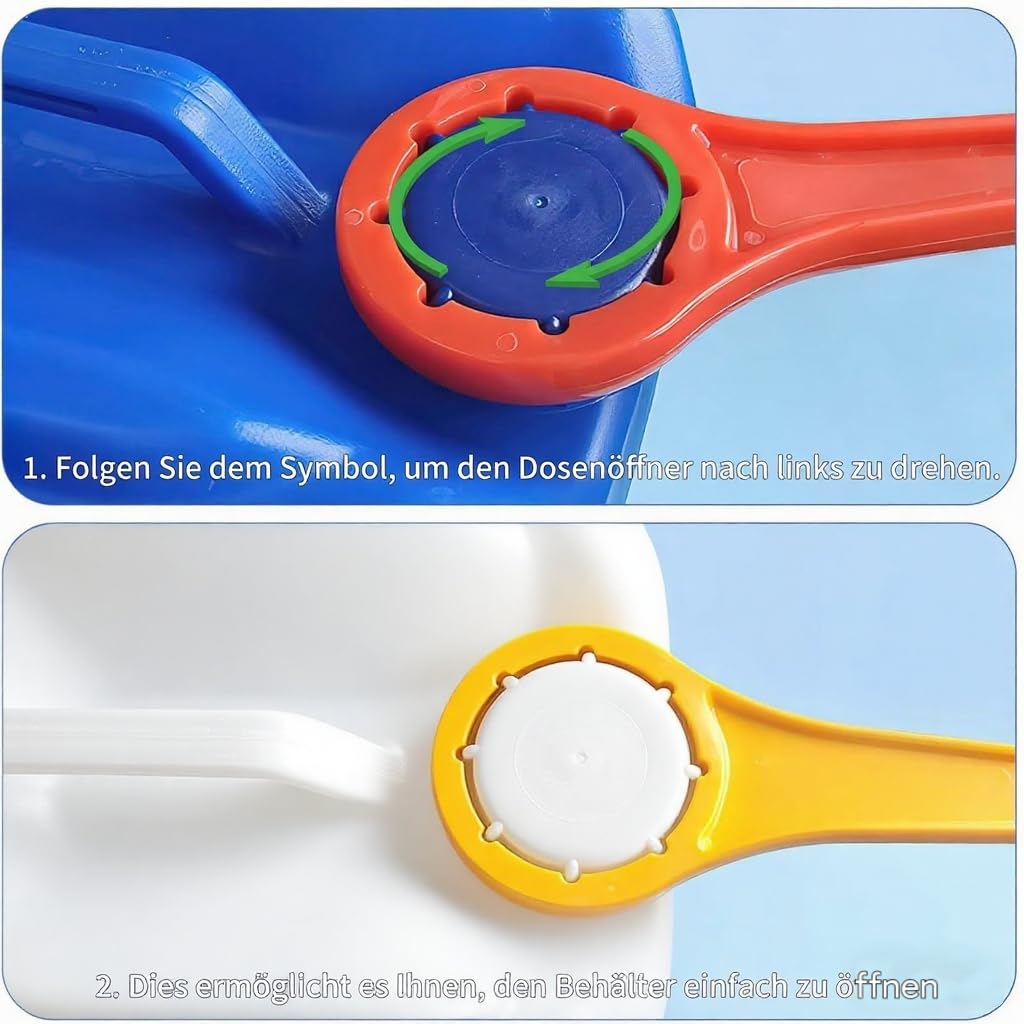 Kanisterschlüssel für DIN 41, DIN 51 und DIN 61 Deckel, 3 Stück Passend für 5 bis 30 Liter Wasserkanister, Ergonomischer, Rutschfester Kunststoff Kanister Öffner, Langlebig und Sicheres Öffnen