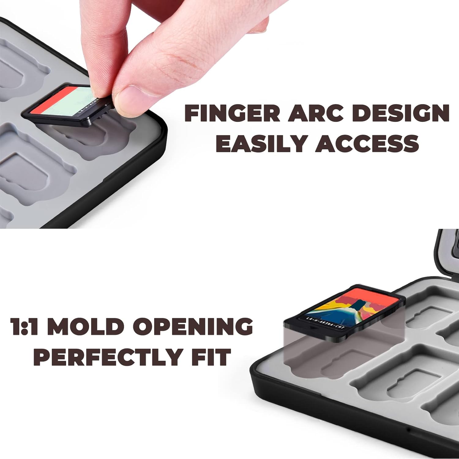 FUNLAB Switch Game Case Compatible with Nintendo Switch 2 Games & Micro SD Cards, Switch Game Holder Cartridge Case with 24 Game Card Storage - Brown Black - Image 3