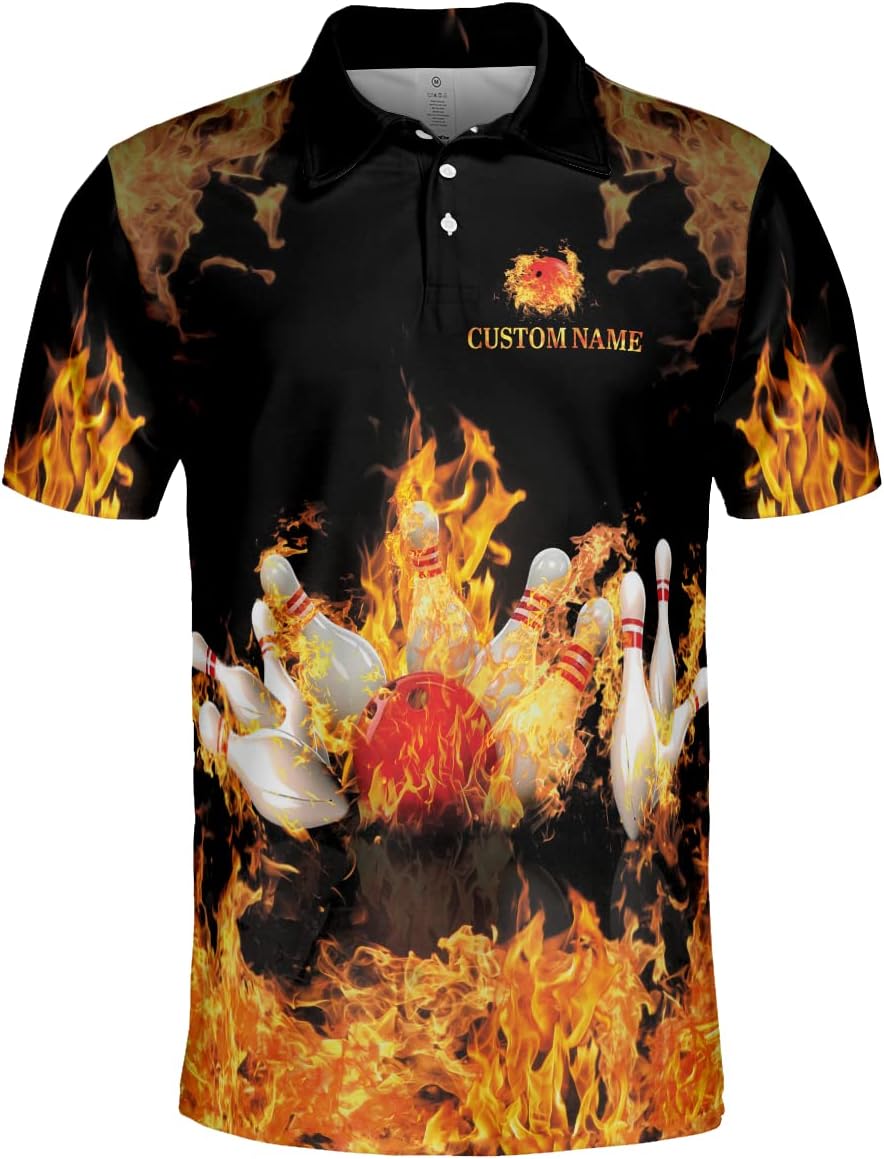 Bowling Shirts for Men Custom Bowling Shirt for Bowling Lovers Bowling Team Shirts Polo Funny Bowling Shirts No. 55
