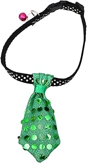 Tie Tie Santa Tie Dog Neck Ties Led Light Up Flashing Glitter Bell Bow Ties Puppy Collar Neckties Cat Kitten Photography Costume Grooming Accessories Green Green Ties Green Sequin