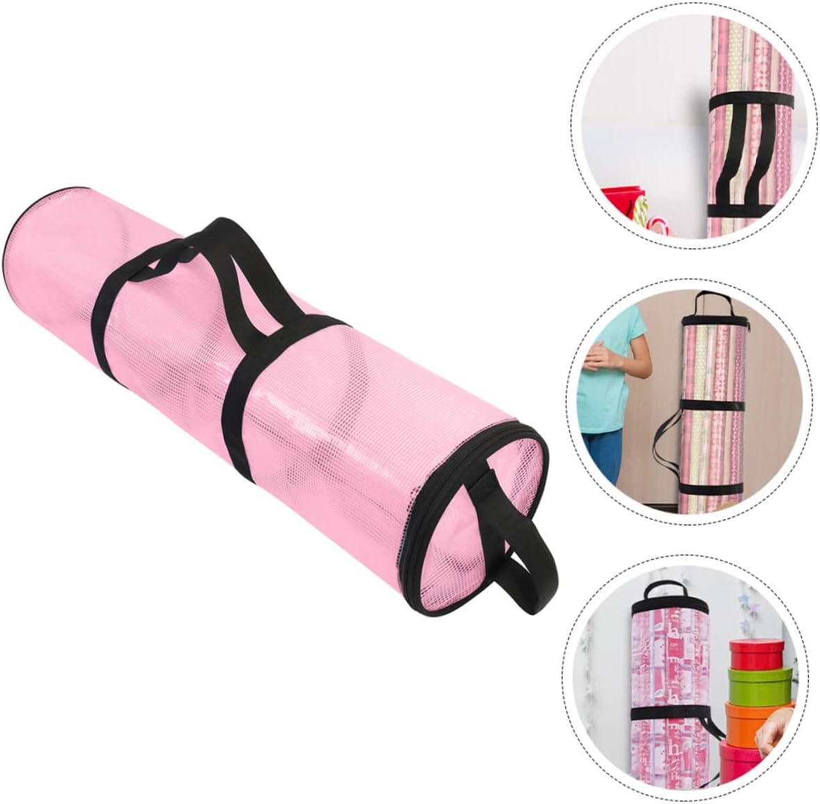 Ipetboom 2pcs Christmas Storage Bag Multi-use Cylindrical Holder for Packing Transparent Design for Organizing and Holiday Accessories