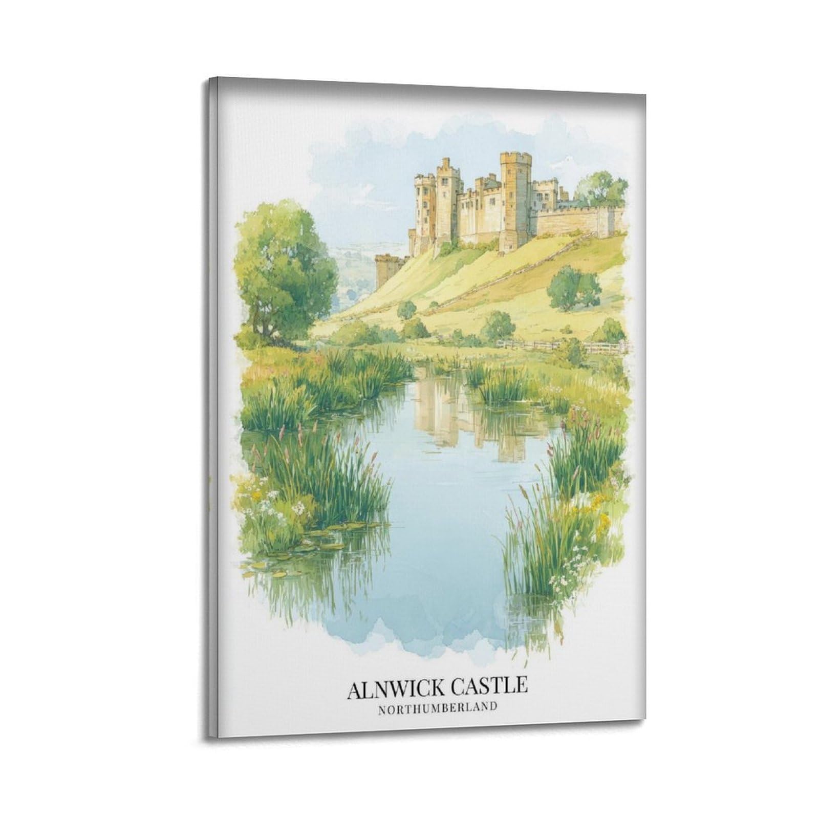 xiaoxiaoshen Alnwick Castle Northumberland Medieval Canvas Poster Wall Art Prints Room Aesthetic Murals Bedroom And Living Decorations 24x36inch(60x90cm)