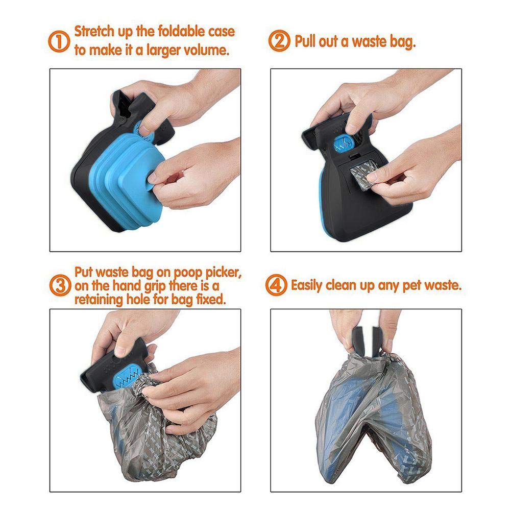 Pelle Ramasse Crotte Ramasse Crotte De Chien Pet Pooper Scooper avec Sac Poubelle Pliable Déchets De Chien Portable Outil De Nettoyage De Pelles pour Animaux De Compagnie