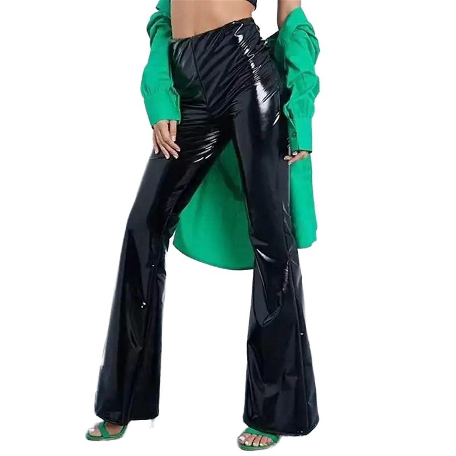 Damen Ausgestellt Leggings Hose Yoga Disco Tanz Schlaghose