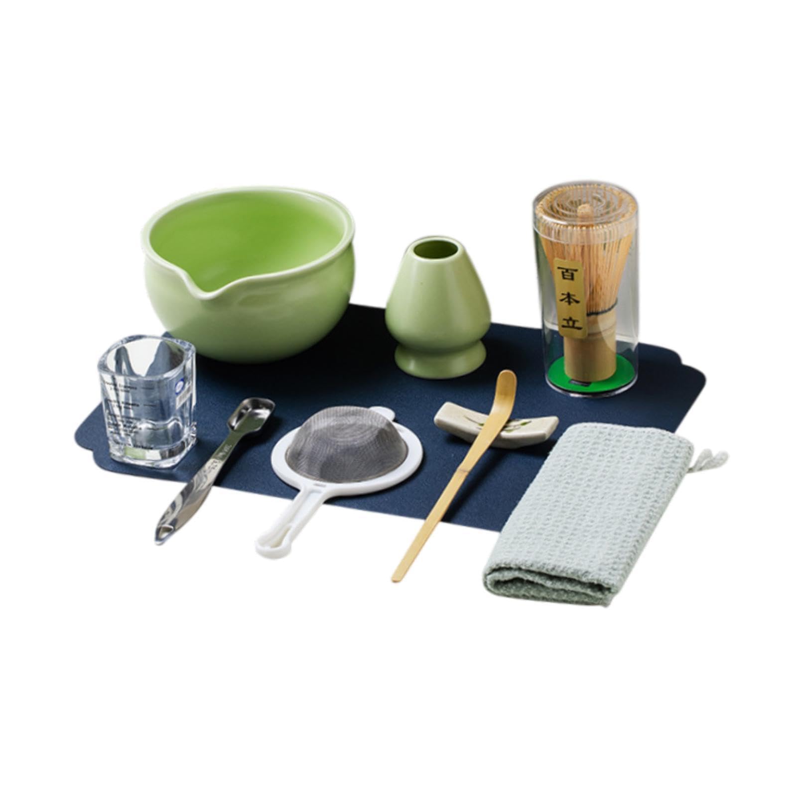 MERISHOPP 10Pcs Complete Tea Ceremony Kit Japanese for Making Breakfast Tea Experience Light Green 4