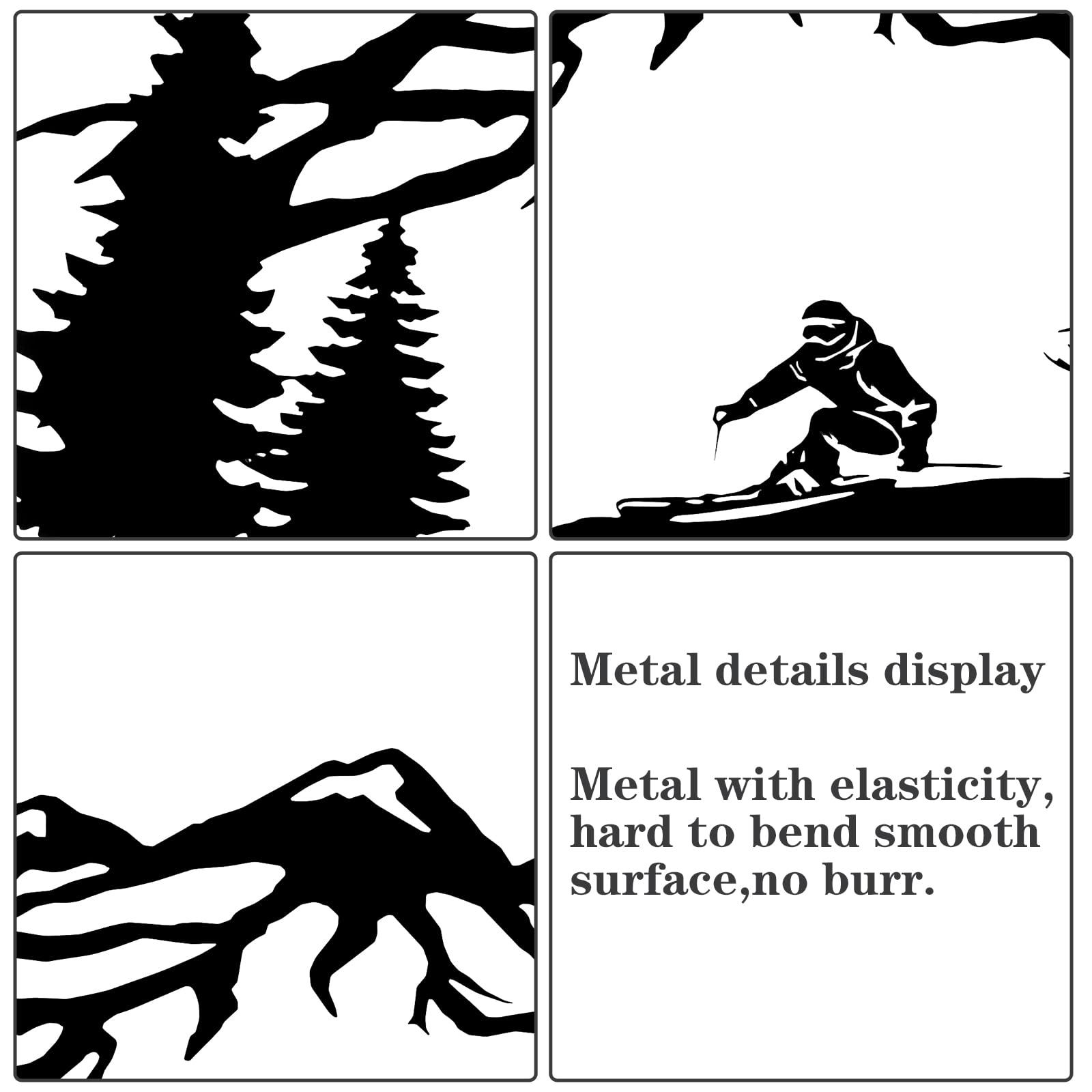 Décoration Murale En Métal Représentant Un Skieur | Décoration Sports D'hiver | Panneau Chalet De Montagne | Cadeau Skieur - France