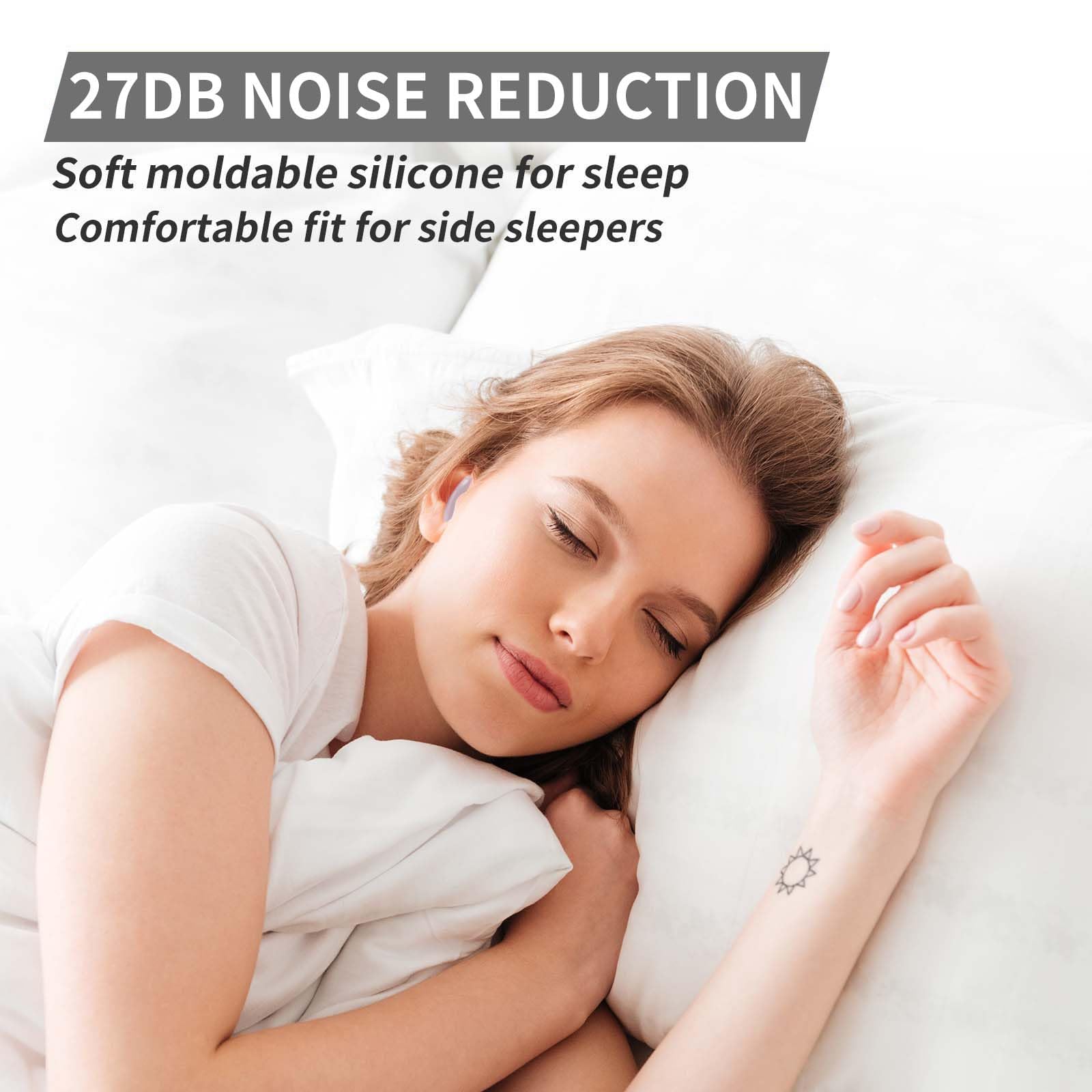 LYSIAN Moldable Soft Ear Plugs for Sleeping - Water Proof Noise Cancelling Wax Reusable Earplugs for Swimming, Travel, Flying - Suit for Side Sleeper, Kid and Adult