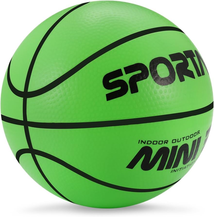 Small Basketball Mini Cute Bouncy Balls for Kids,Safe and Soft Toddler Basketballs to Handheld 5.5" Green