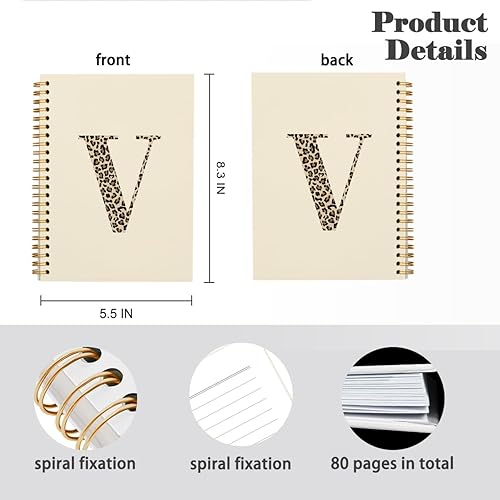 Miniatura 78 de Bnwepo Initial Leopard Letter T Notebook Journal, Preppy Bow Monogrammed Monogram Gifts for Women, Monogram Notebook Journal, Personalized Notebook
