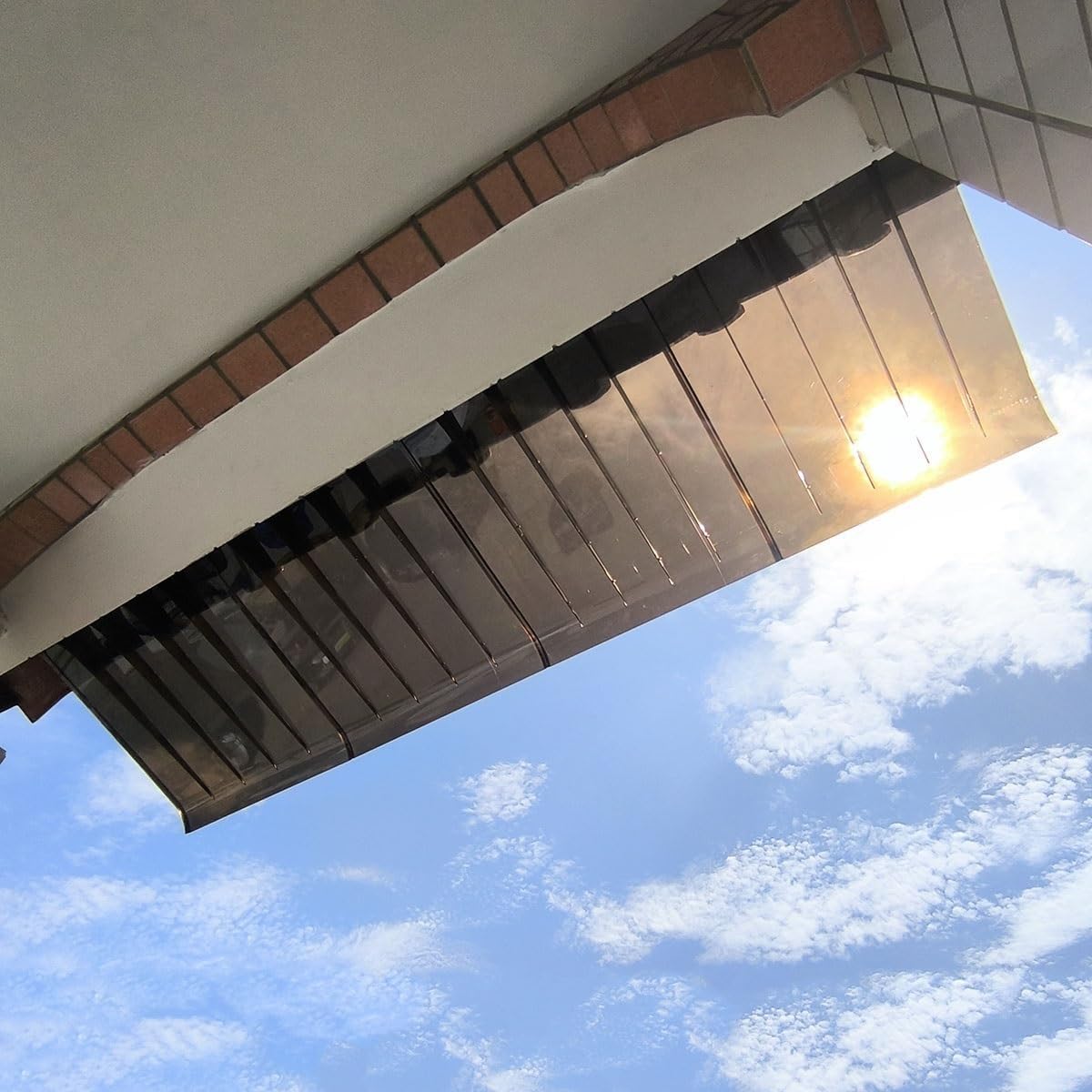 Modular Polycarbonate Awning for Doors & Windows, Expandable Canopy, Entryway Shade, 60x300cm, Brown, Weather Protection, Stylish Outdoor Covering