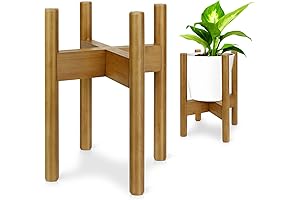 WALNUT 11.8'' Adjustable Mid Century Plant Stand Indoor