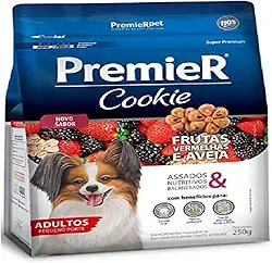 PREMIER COOKIE Biscoito Para Cães Adultos De Pequeno Porte - Sabor Frutas Vermelhas E Aveia - 250G