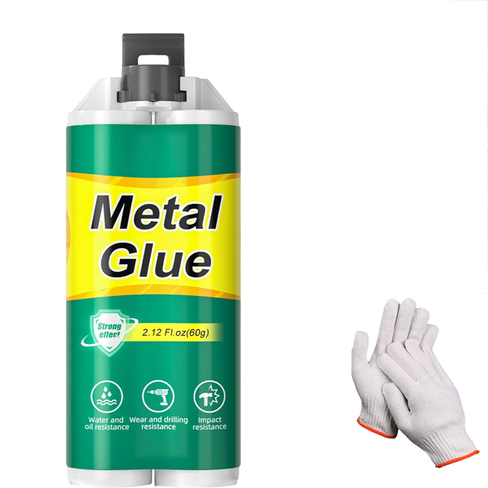 High-Strength AB Metal Repair Glue, Fast Curing & Heat Resistant Epoxy Adhesive for Metal Steel Ceramics Plastic, Surface Defect Repair & Cold Welding (Beige,1PC)