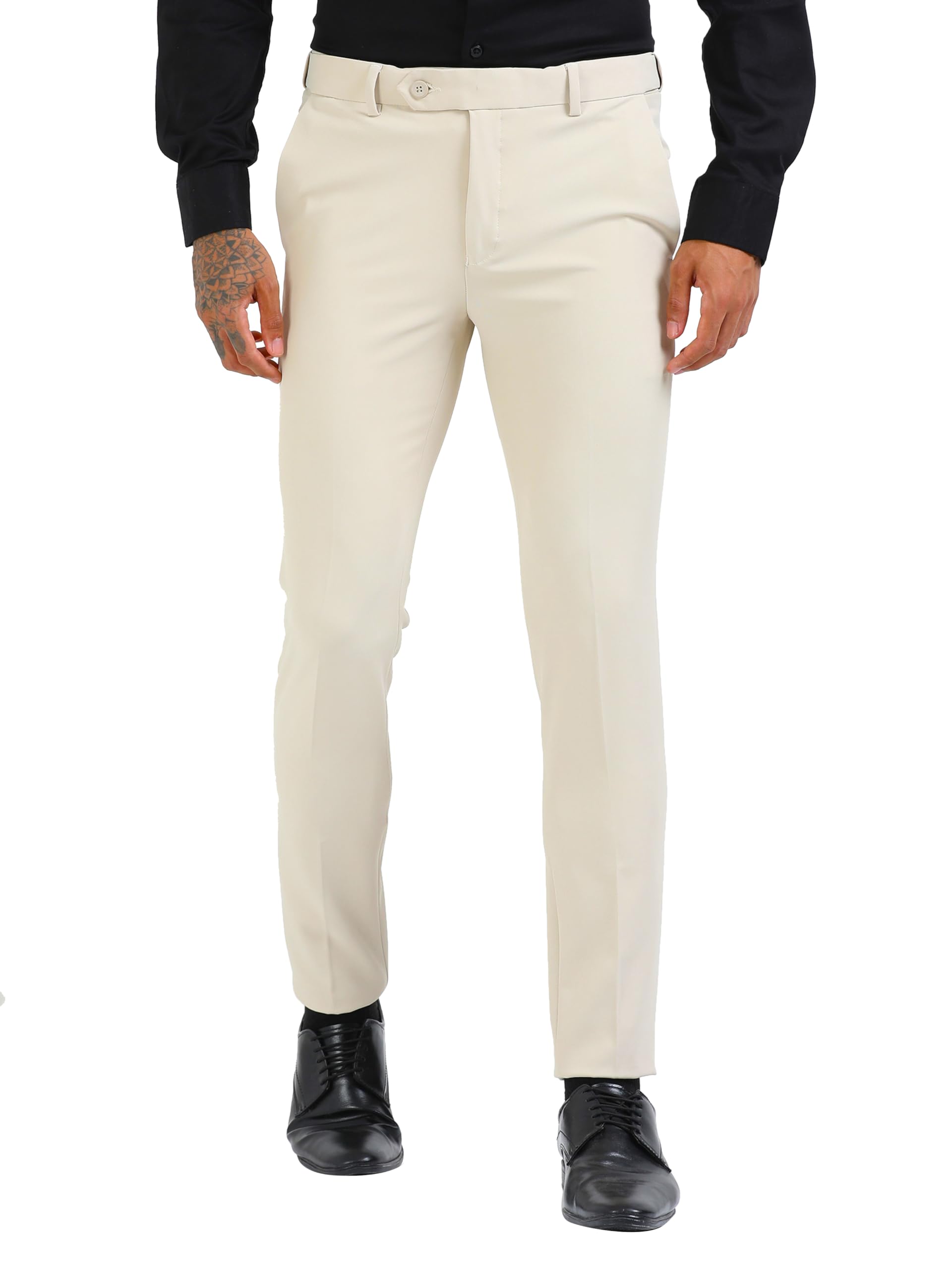 mc henry Men's Wrinkle Free Slim Fit 4 Way Lycra Waist Expandable Elite and Luxurious Formal/Casual Trousers-picture-54