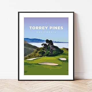 Torrey Pines 2 California Golf Poster Prints, Unframed, Plant Wall Art, Vintage Wall Art, Decorate Home, Office