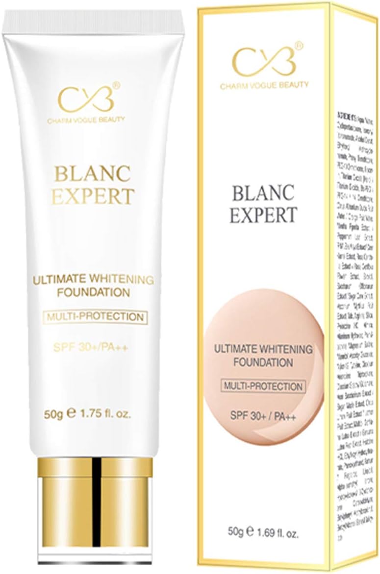 CVB C56 Ultimate Whitening Multi-Protection SPF 30+/PA++ Sun Protection Anti-Pollution Full Coverage Cream Foundation (Shade 03, 50g) Natural Finish