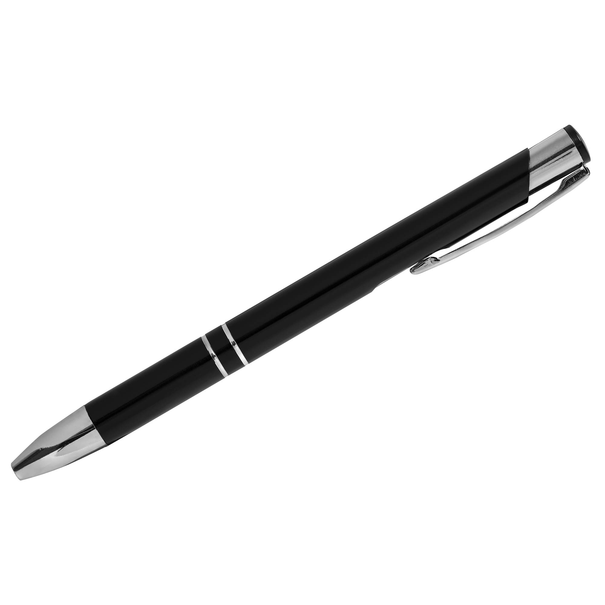 Kugelschreiber mit Gravur SIGNATURE ELEGANCE Lasergravur schwarz Aluminium eloxiert (10 Stück) Strichstärke: M ca. 0,6mm Tinte: blau
