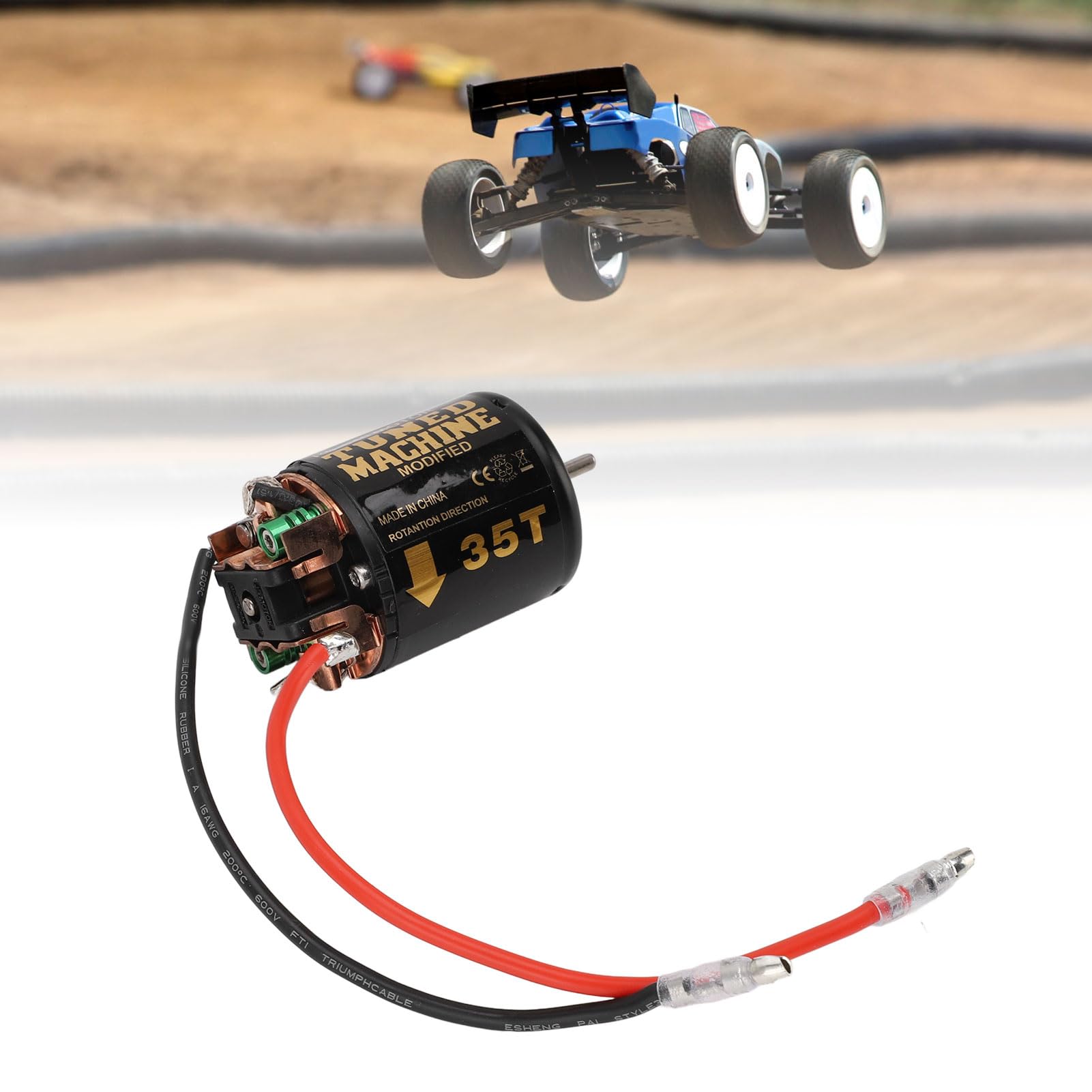 MechKit RC Car 540 Brushed Motor, 1/10 RC Crawler Car Brushed Motor with Blue Heat Sink, for Redcat for Axial Scx10, for D90 - Image 4