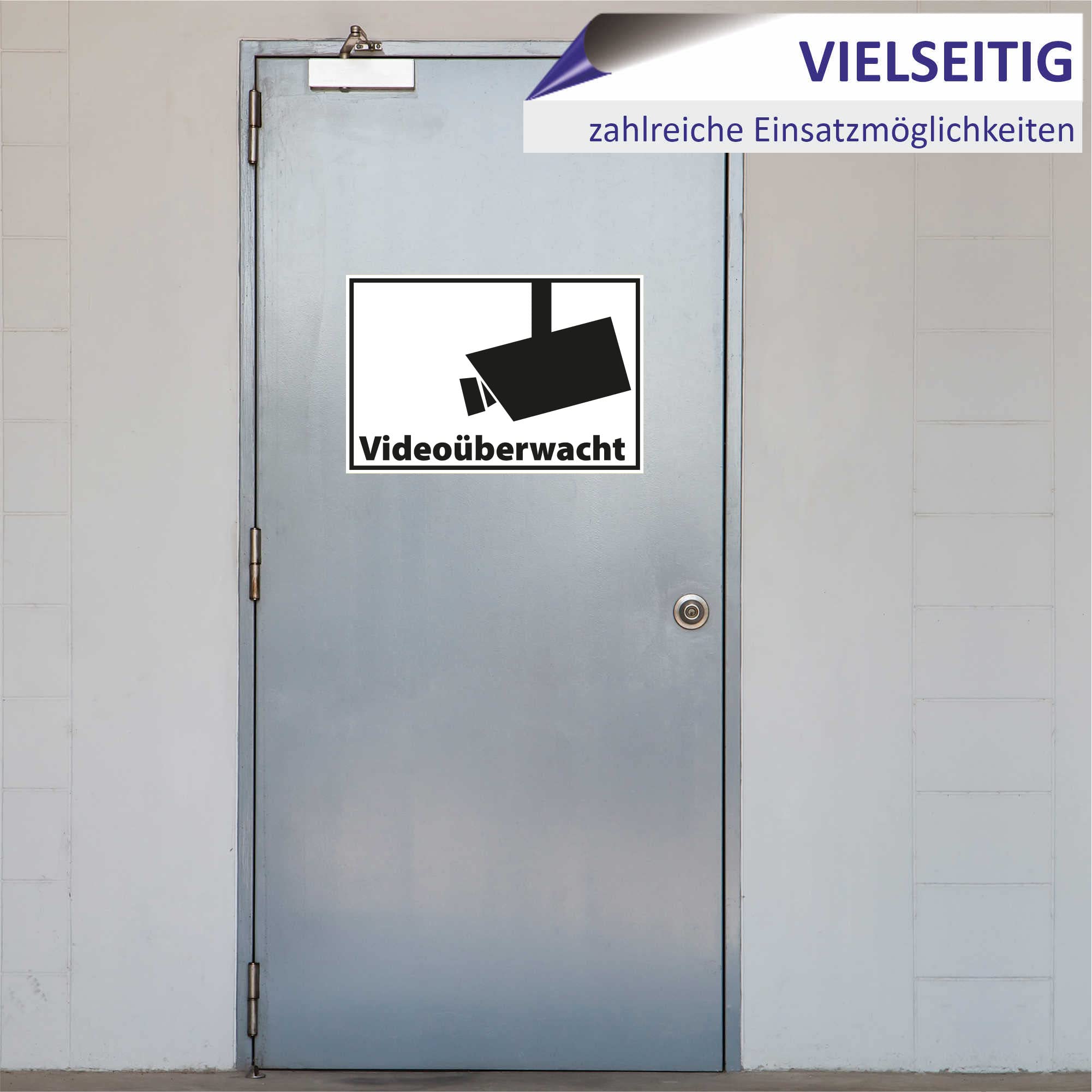 INDIGOS UG - Schilder - 297x210mm - Schild DIN A4 20 Stück - Achtung Videoüberwachung - Aluverbundplatte - für Garage, Hotel, Parkplatz, Schule, Carport, Firma