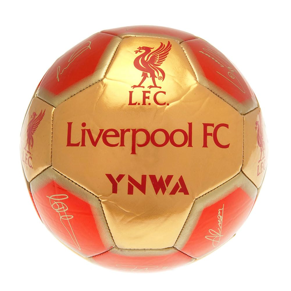 Hy-Pro Officially Licensed Liverpool F.C. Football – Size 1, Metallic Signature Football, Liverpool Merchandise, Collectible For Kids and Adults