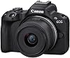 Cámara sin espejo Canon EOS R50 para vlogs (negro) con lente RF-S18-45mm F4.5-6.3 IS STM (Renovada) 1
