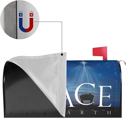 Miniatura 4 de Oplp Paz en la Tierra - Cubierta magnética impermeable para buzón de natividad, para decoración del hogar, jardín, 21 x 18 pulgadas