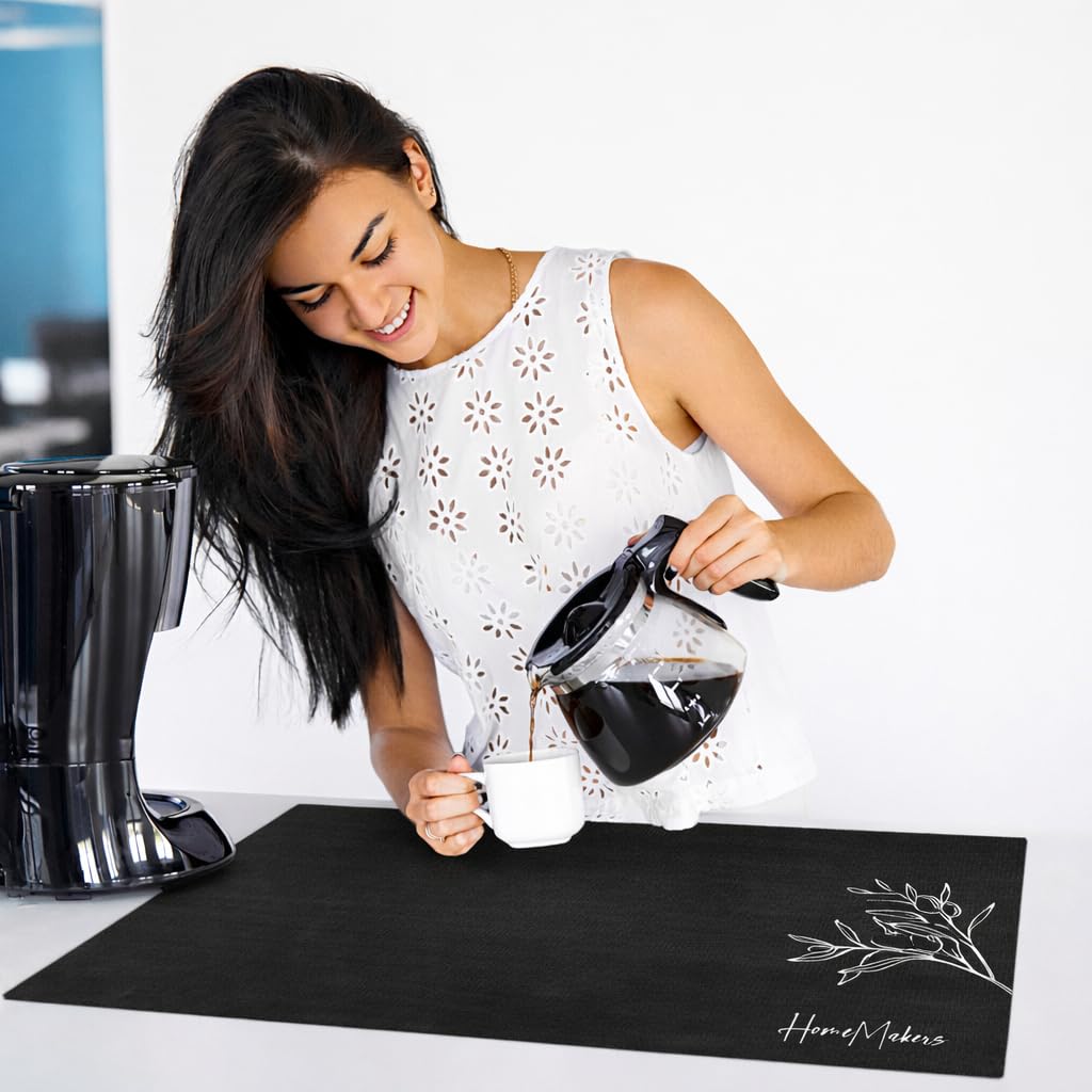 HomeMakers Induktionskochfeld-Schutzmatte, groß, 61 x 53 cm, hitzebeständige Silikonabdeckung, zuschneidbar, leicht zu reinigen, rutschfester Glas-Kochfeldschutz, verhindert Kratzer und Verschütten