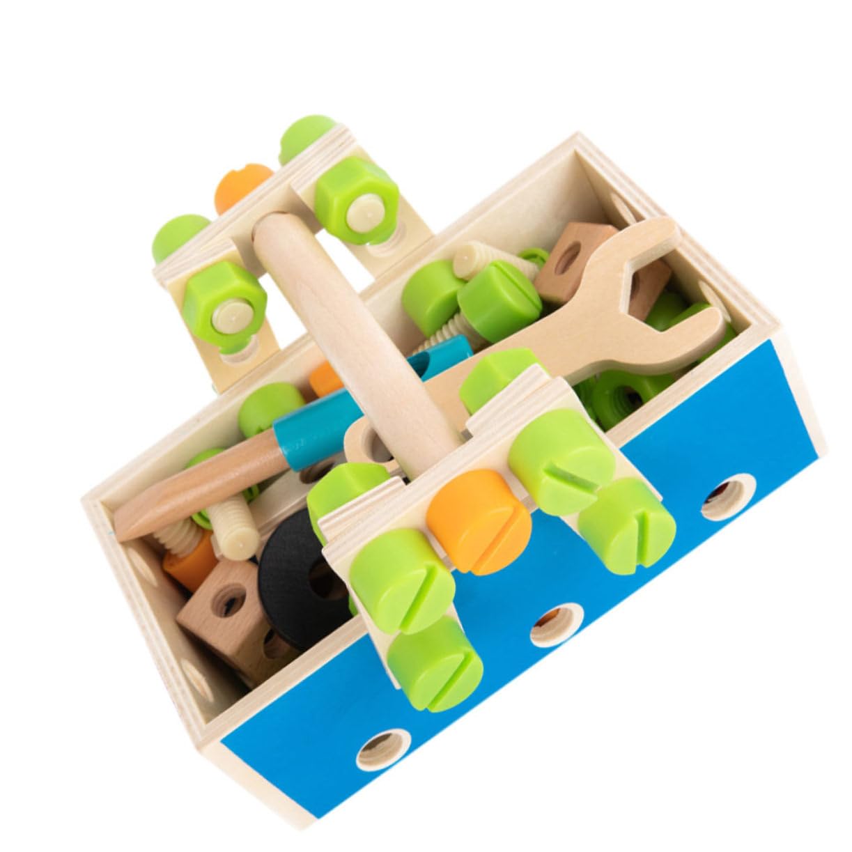 Toddmomy Boys' Building Toys 1 Set Wooden Nut Tool Box Boys and Girls Cleaning Toy Set Imitation Screw Model Plaything