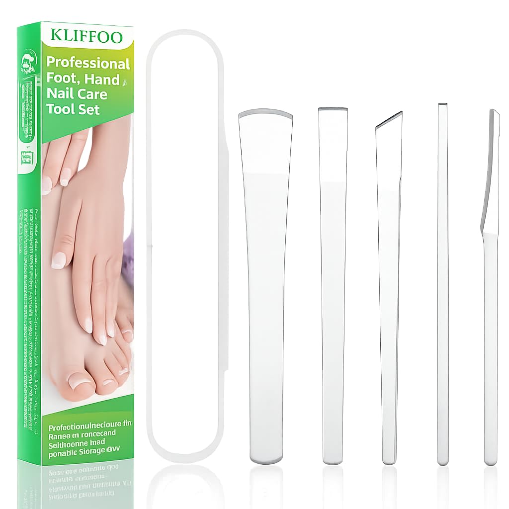 KLIFFOO 5pcs Pedicure Knife Set For Feet Dead Skin Corn Foot Callus Remover, Ingrown Toenail Removal, Manicure & Pedicure Knife with Box, Sharp Blades , Dead Skin Remover Foot Rasp for File and Lifters