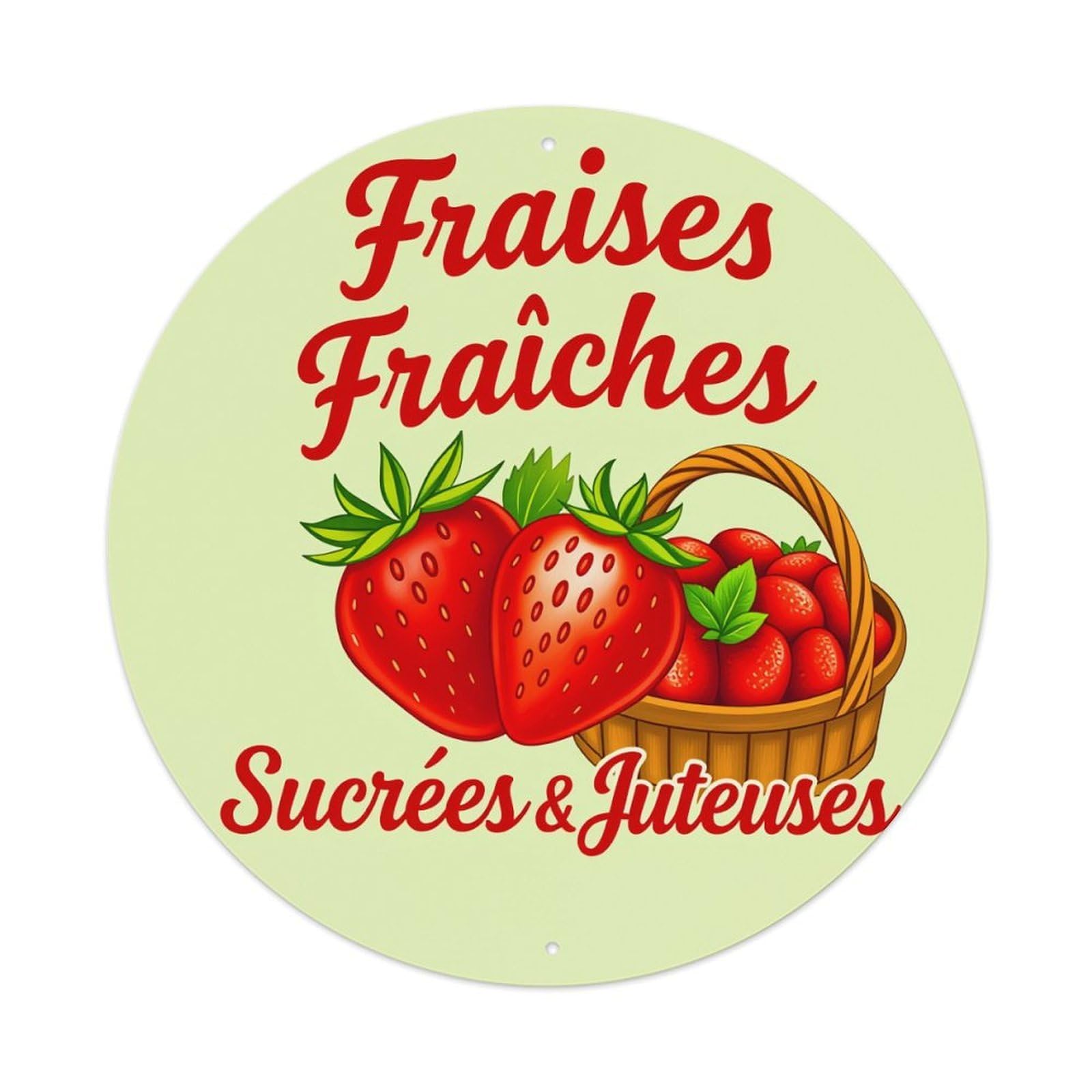 Fresh Sweet Juicy Strawberries Metal Tin Sign Vintage Garden Bedroom Cafe Bar Man Cave Home Wall Decor Metal Poster 8x8 inches