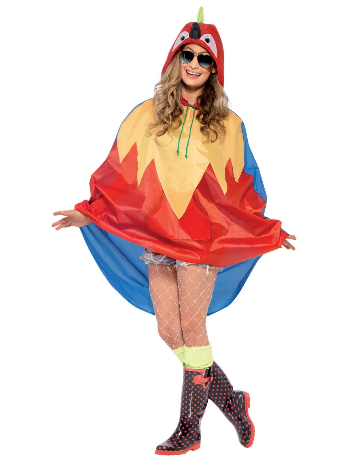Smiffys Unisex Party Poncho with Drawstring Bag