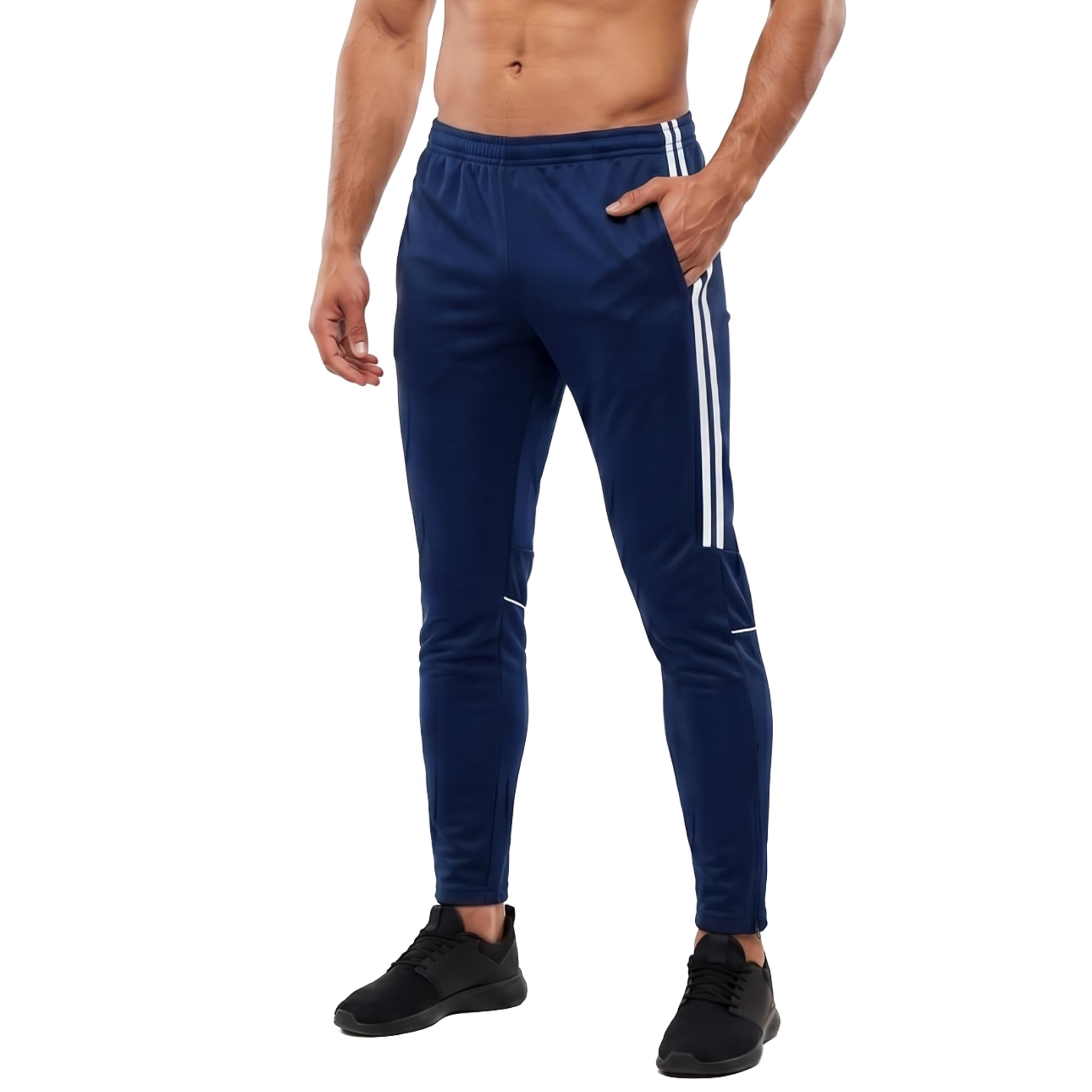SiXsigma Sports Mens Tracksuit Bottoms with Zip Pockets Men's Clothing - Quick Dry Tracksuit Bottoms Men for Gym, Casual & Running Trousers for Men (Blue, XXL)