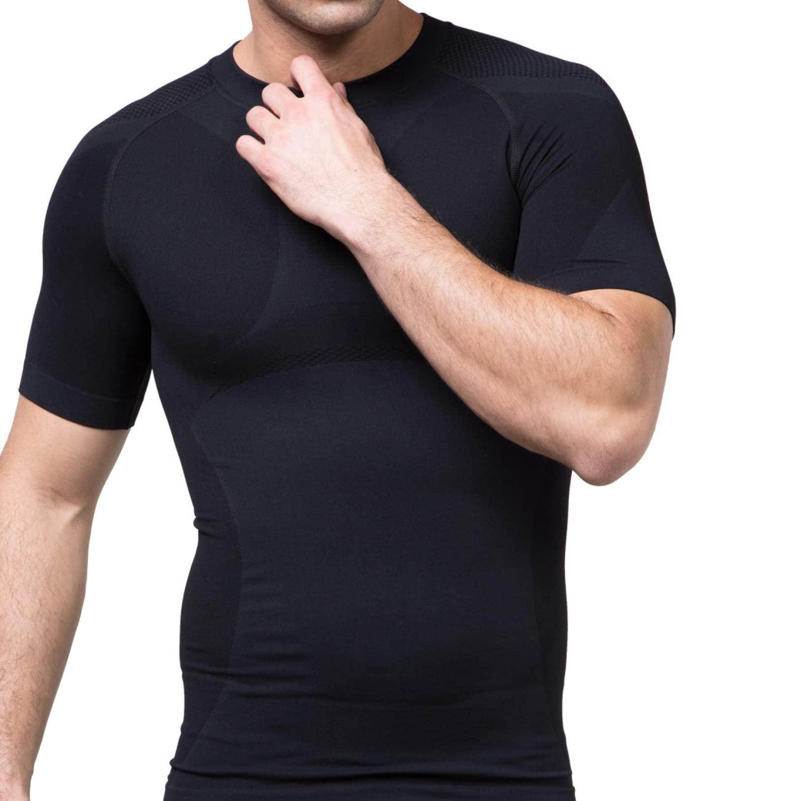 Fitness-kompressionshemden für Herren, unterhemd – einfarbig, bauchweg-körperformer, fitnessstudio, elastische Tops zur Bauchkontrolle