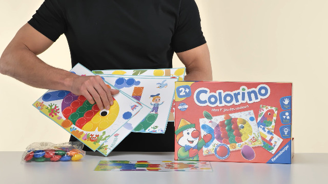 Ravensburger Colorino Édition Bois - Jeu Couleurs Pour Enfants 2 Ans | 28 Pions, 6 Fiches