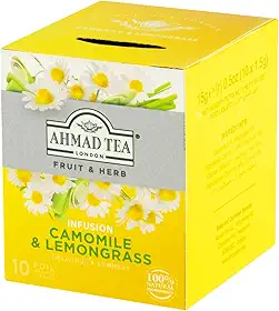 Ahmad Tea London Chá Misto De Camomila E Capim-Limão Fruit & Herb Caixa 15G 10 Unidades De 1 5G Cada